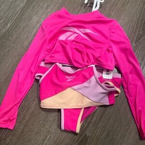 Reebok Kids Swim Rashguard - Pink and Cream